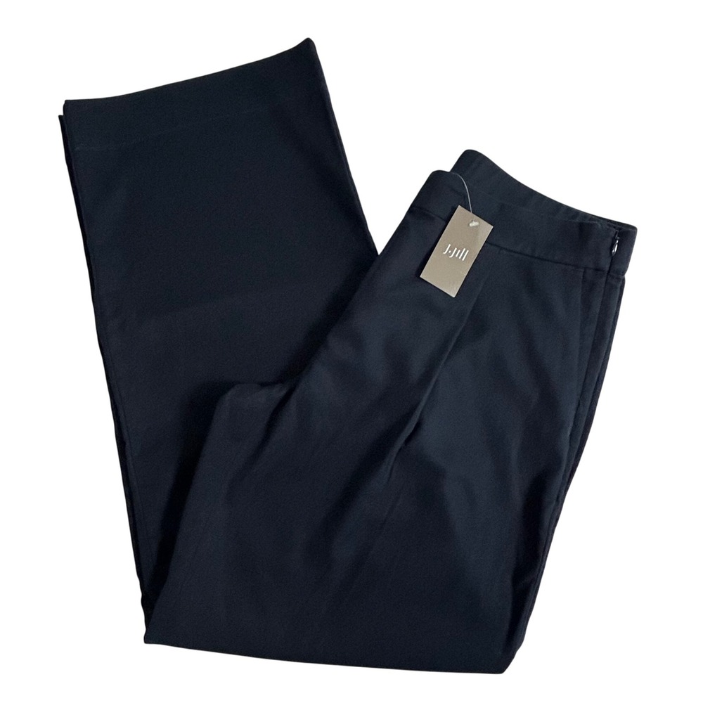 J.Jill Navy Blue‎ Wide Leg Pleated Career Dress Pants Trousers Size 8 New
